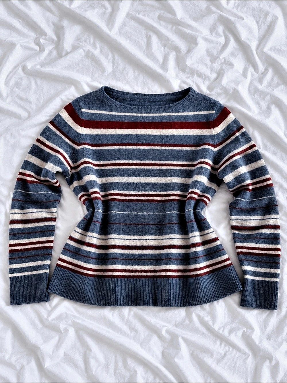 Ann Taylor Factory Striped Sweater in Blue & Red Size XL Like New